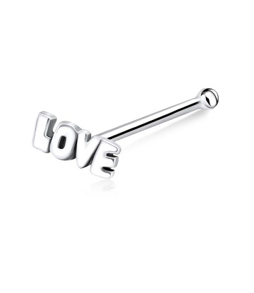 Love Shaped Silver Bone Nose Stud NSKD-325